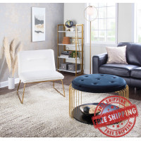 Lumisource CT-CANARY AUVBK Canary Contemporary/Glam Coffee Table in Black MDF, Black Velvet and Gold Metal